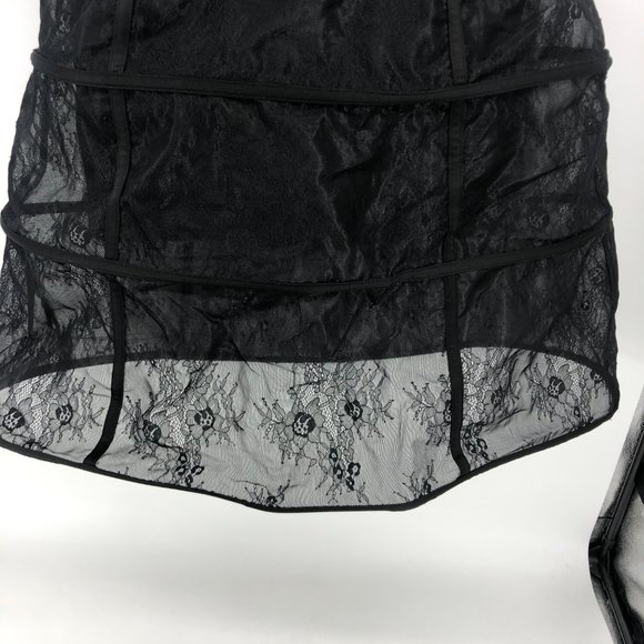ASOS Black Lace Hoop Mini dress Size 14 NWT $135 - Picture 7 of 8